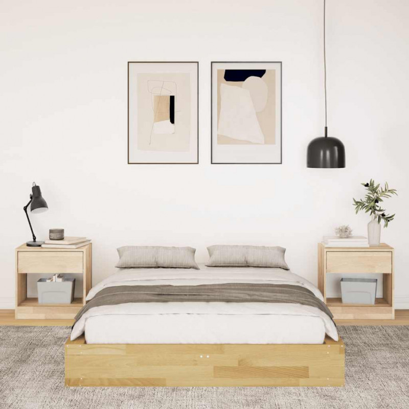 Rama łóżka bez materaca 120x200 cm lite drewno dąb
