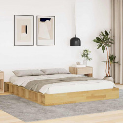 Rama łóżka bez materaca 140x200 cm lite drewno dąb