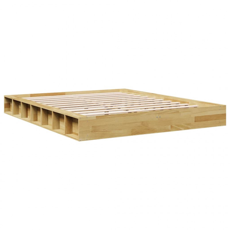 Rama łóżka bez materaca 150x200 cm lite drewno dąb