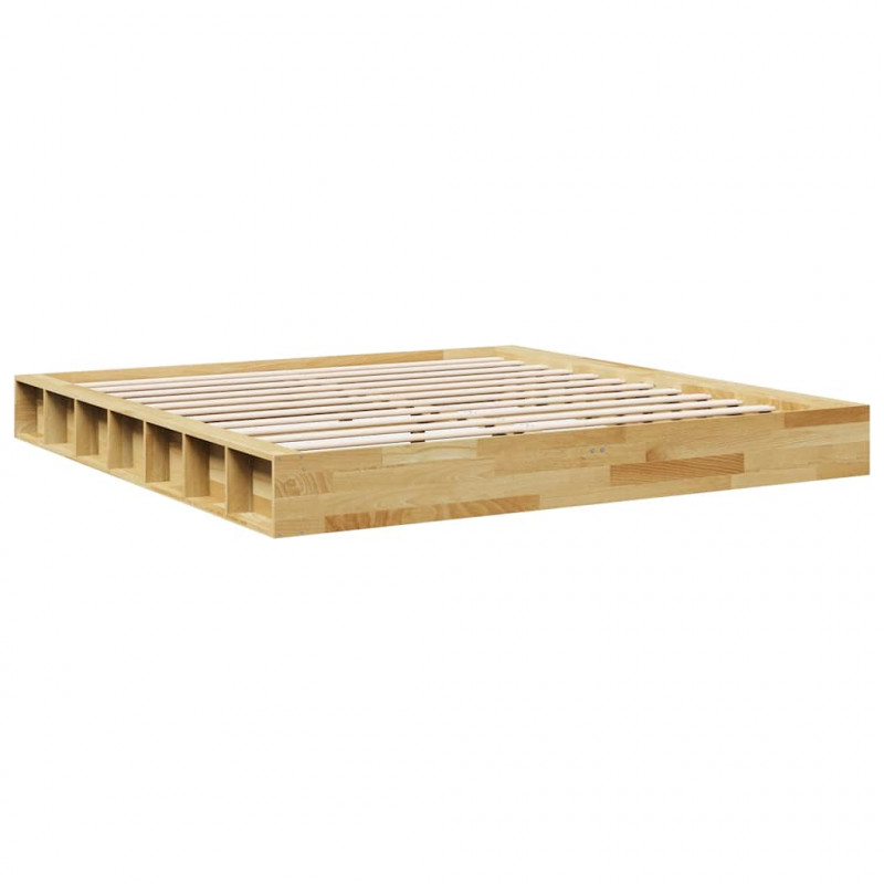 Rama łóżka bez materaca 200x200 cm lite drewno dąb