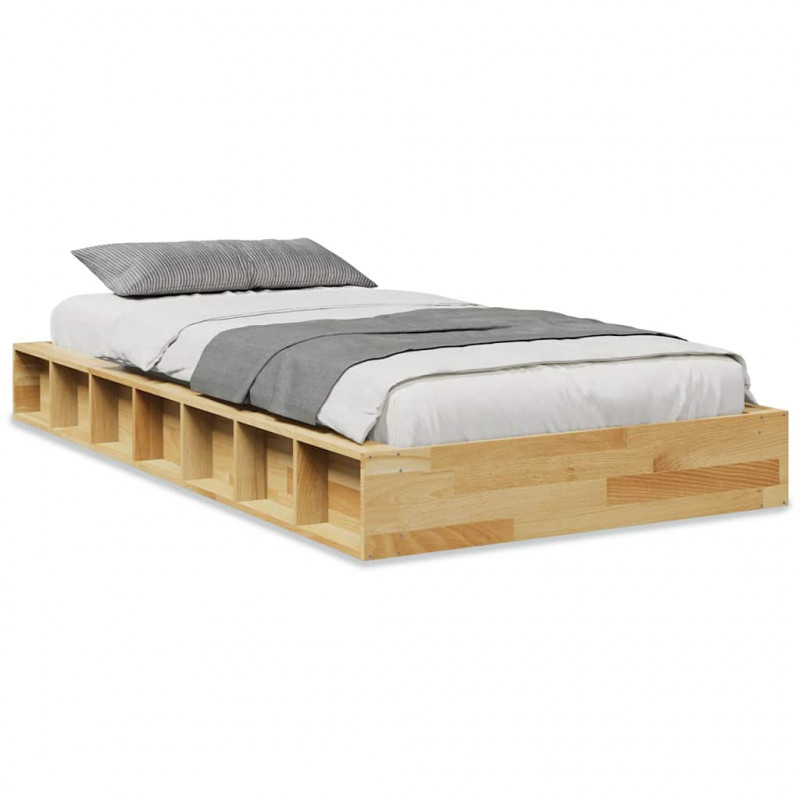 Rama łóżka bez materaca 75x190 cm lite drewno dąb