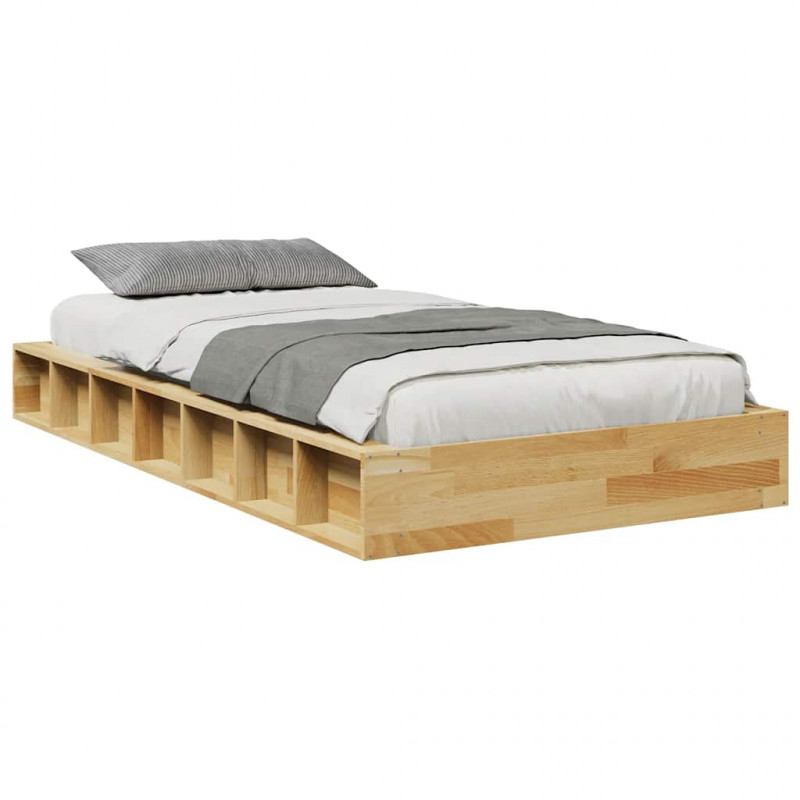 Rama łóżka bez materaca 75x190 cm lite drewno dąb