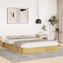 Rama łóżka bez materaca 135x190 cm lite drewno dąb