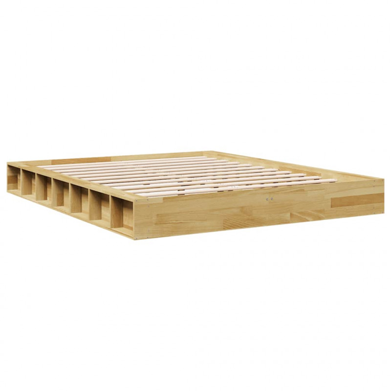 Rama łóżka bez materaca 135x190 cm lite drewno dąb