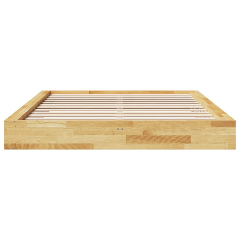 Rama łóżka bez materaca 140x190 cm lite drewno dąb