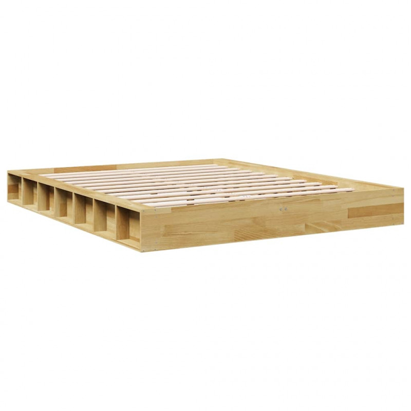 Rama łóżka bez materaca 140x190 cm lite drewno dąb