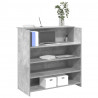 Biurko recepcyjne betonowe szare 100x50x103,5 cm drewno klejone