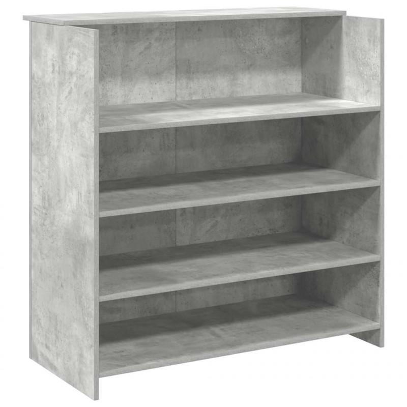 Biurko recepcyjne betonowe szare 100x50x103,5 cm drewno klejone