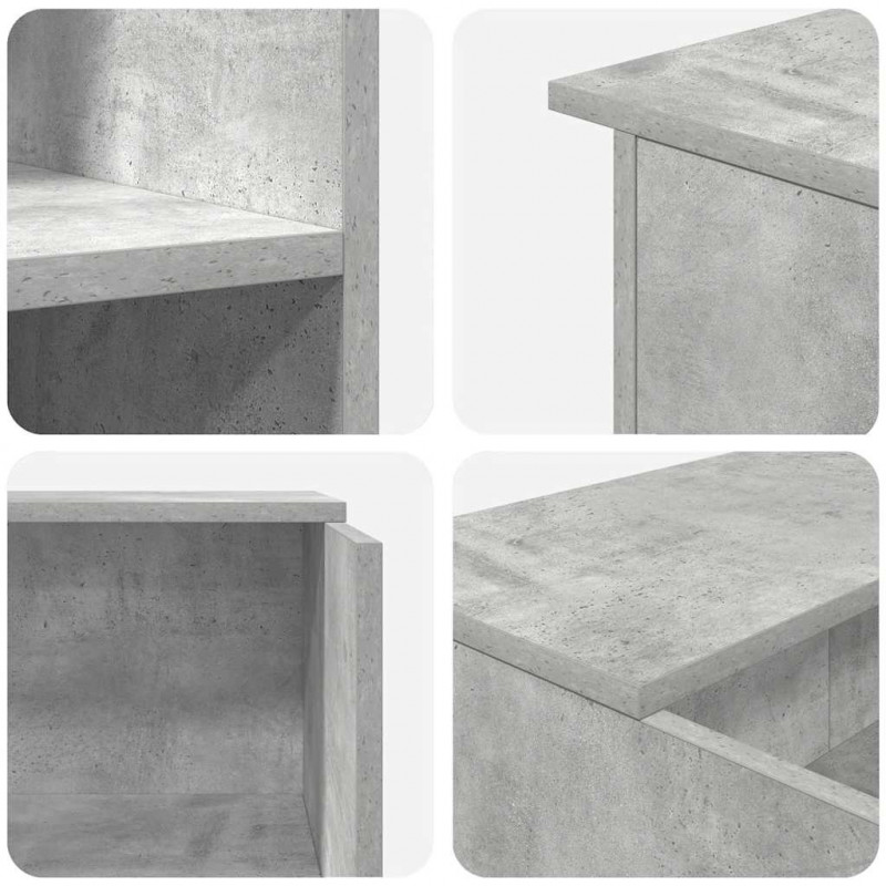 Biurko recepcyjne betonowe szare 100x50x103,5 cm drewno klejone