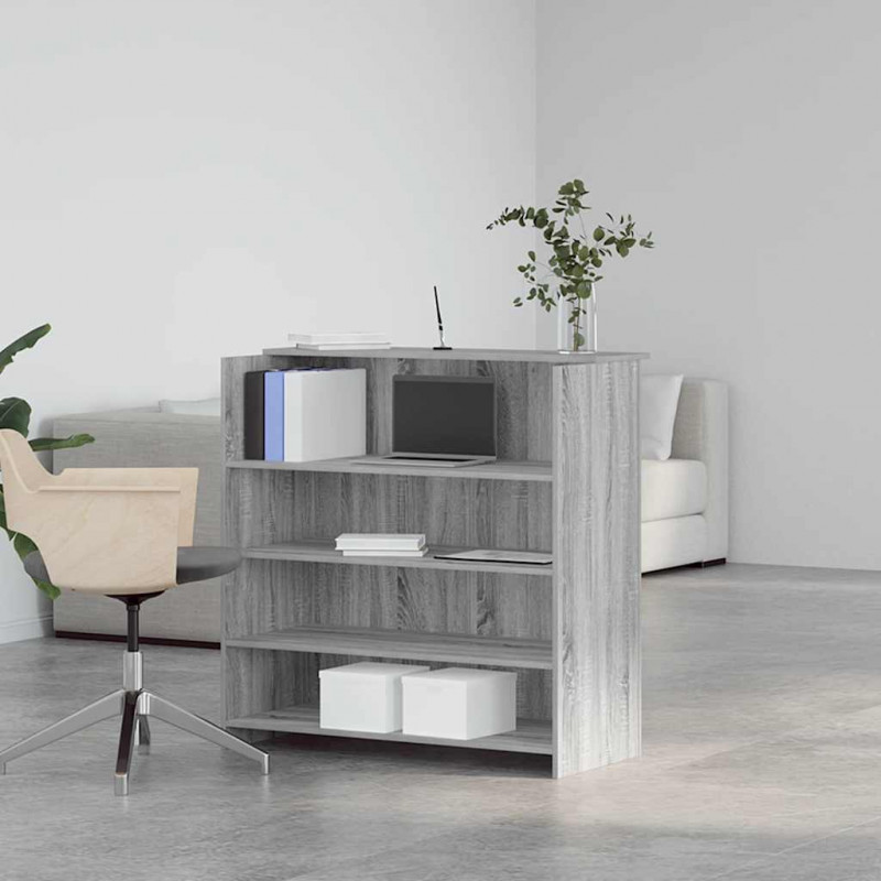 Biurko recepcyjne szare Sonoma 100x50x103,5 cm Drewno klejone