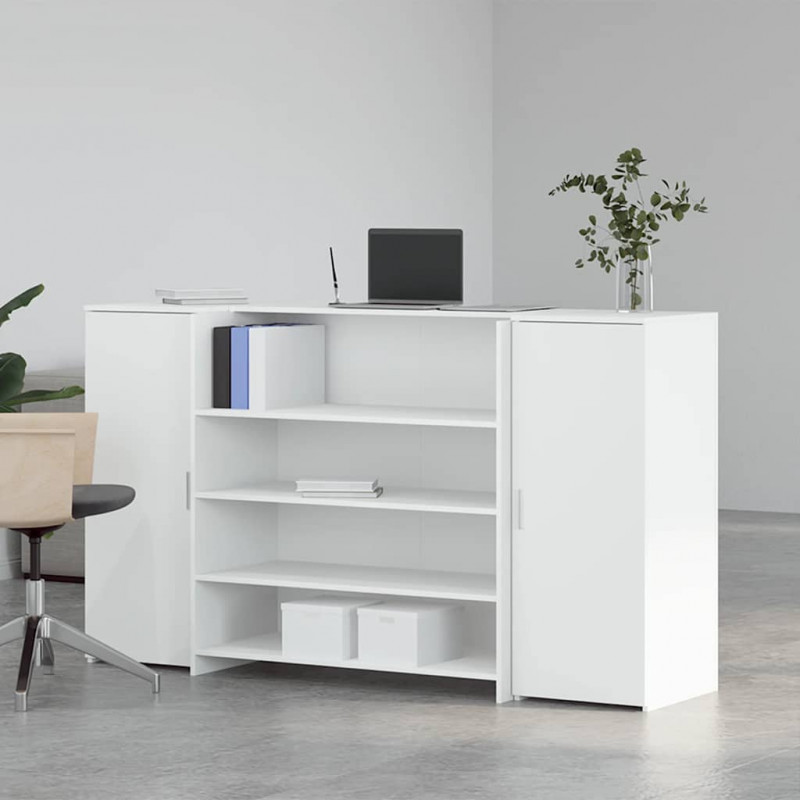 Biurko recepcyjne białe 180x50x103,5 cm Drewno konstrukcyjne