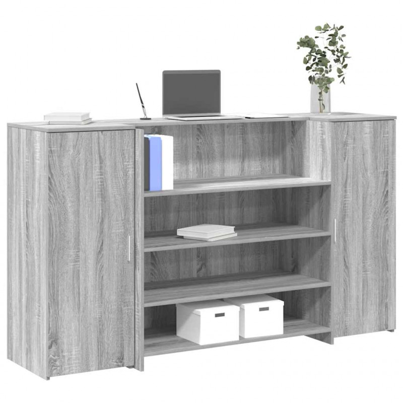 Biurko recepcyjne szare Sonoma 180x50x103,5 cm Drewno klejone