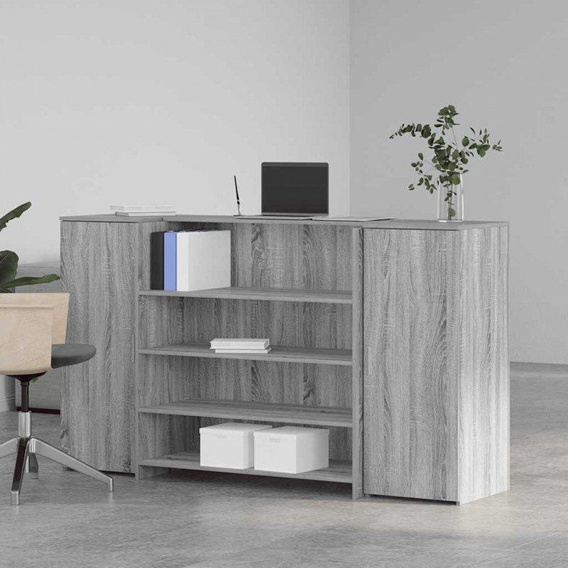 Biurko recepcyjne szare Sonoma 180x50x103,5 cm Drewno klejone
