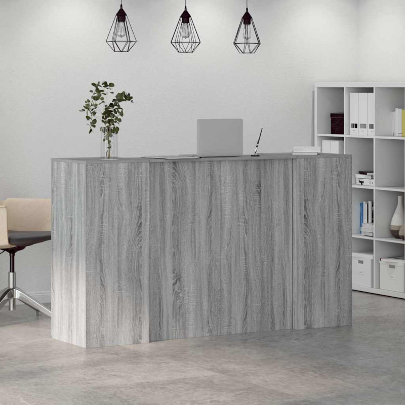 Biurko recepcyjne szare Sonoma 180x50x103,5 cm Drewno klejone