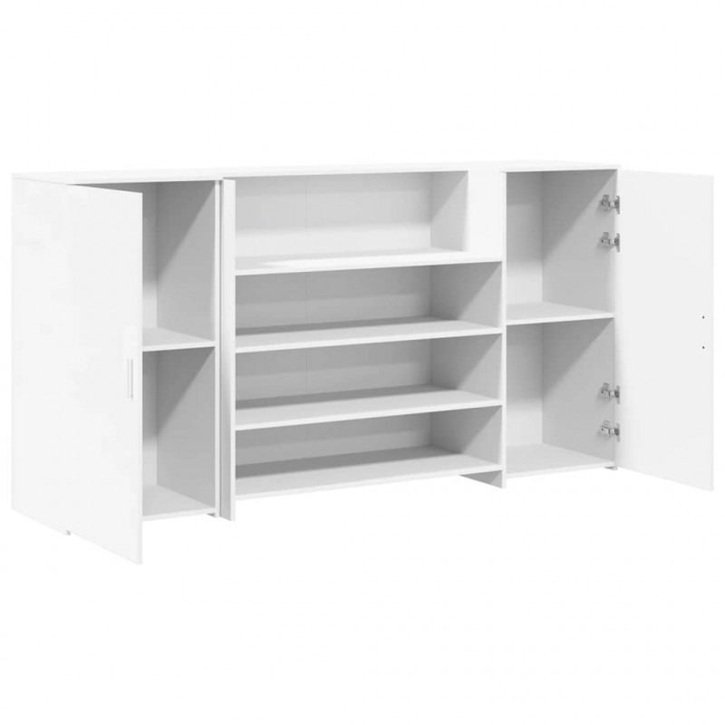 Biurko recepcyjne białe 200x50x103,5 cm Drewno konstrukcyjne