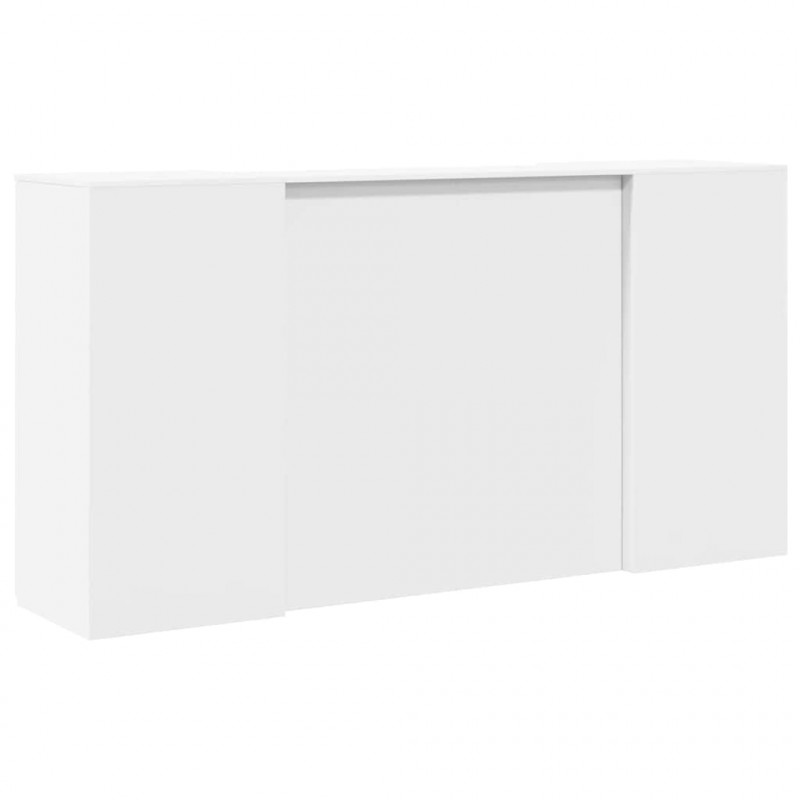 Biurko recepcyjne białe 200x50x103,5 cm Drewno konstrukcyjne