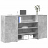 Biurko recepcyjne betonowe szare 200x50x103,5 cm drewno klejone