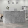Biurko recepcyjne betonowe szare 200x50x103,5 cm drewno klejone