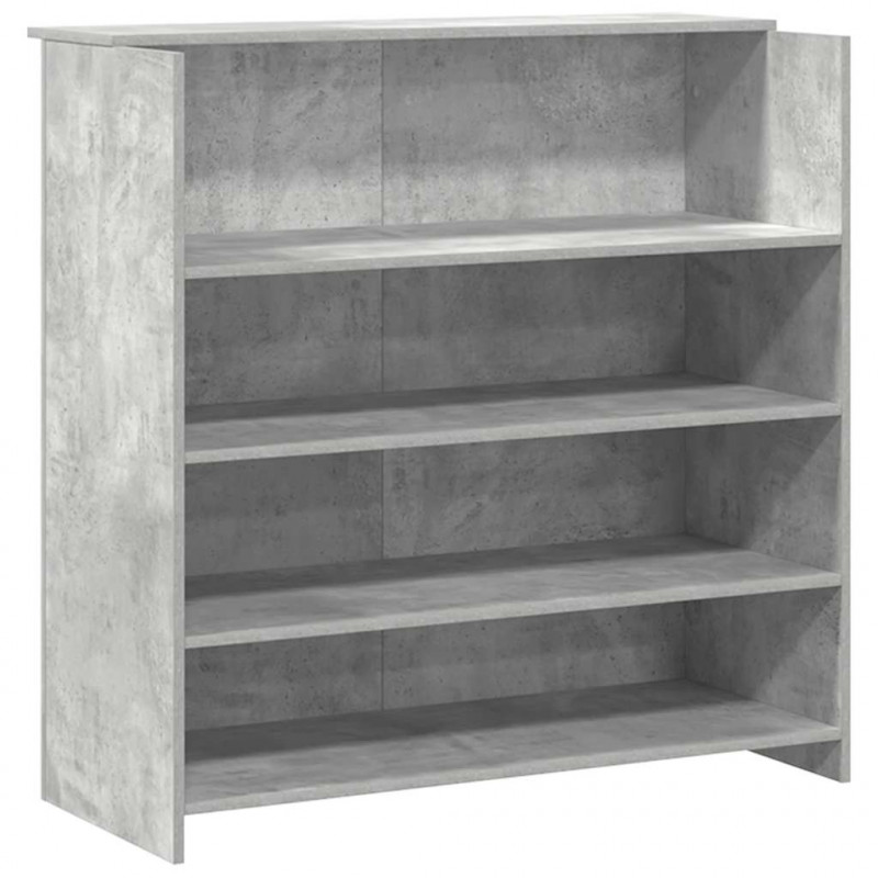 Biurko recepcyjne betonowe szare 200x50x103,5 cm drewno klejone