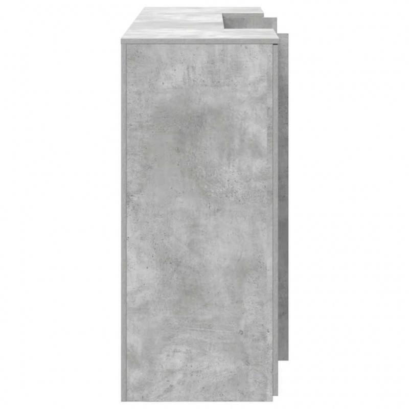 Biurko recepcyjne betonowe szare 200x50x103,5 cm drewno klejone