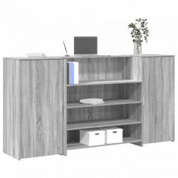 Biurko recepcyjne szare Sonoma 200x50x103,5 cm Drewno klejone