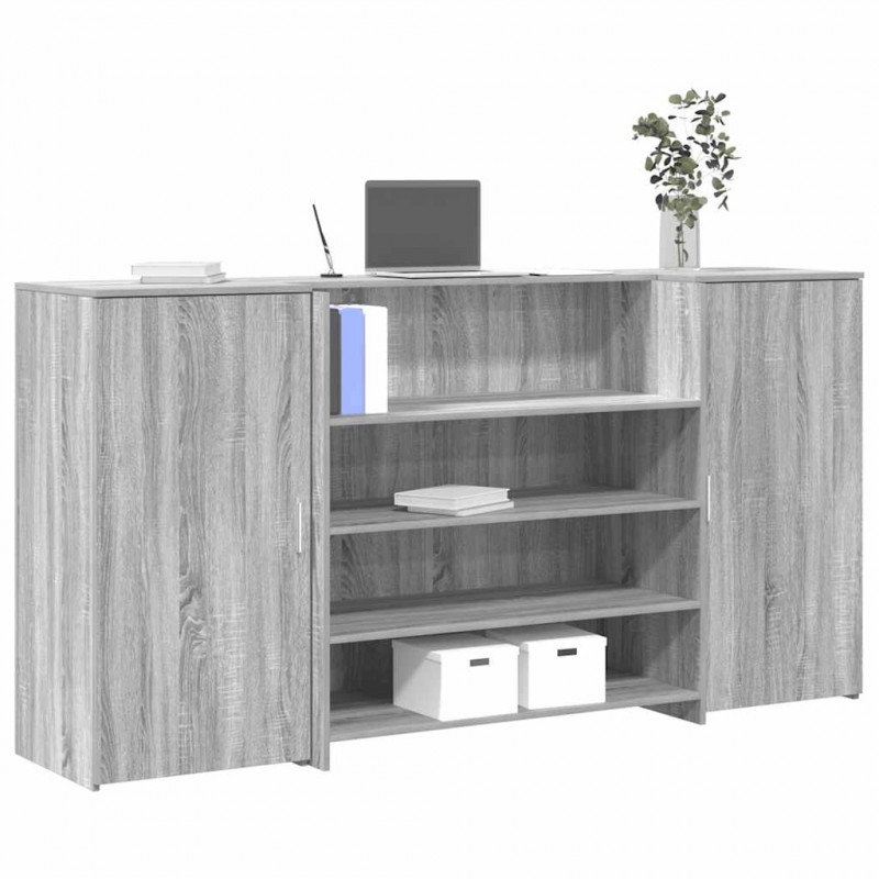 Biurko recepcyjne szare Sonoma 200x50x103,5 cm Drewno klejone