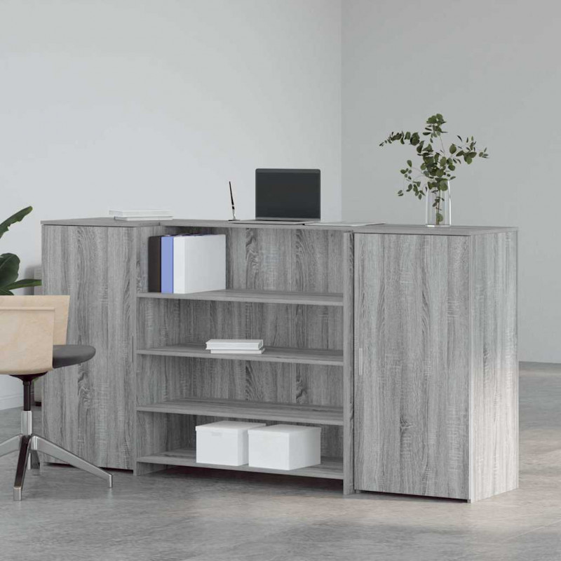 Biurko recepcyjne szare Sonoma 200x50x103,5 cm Drewno klejone