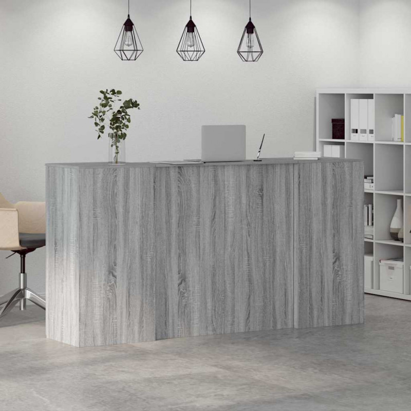 Biurko recepcyjne szare Sonoma 200x50x103,5 cm Drewno klejone