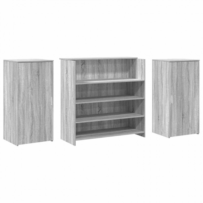 Biurko recepcyjne szare Sonoma 200x50x103,5 cm Drewno klejone