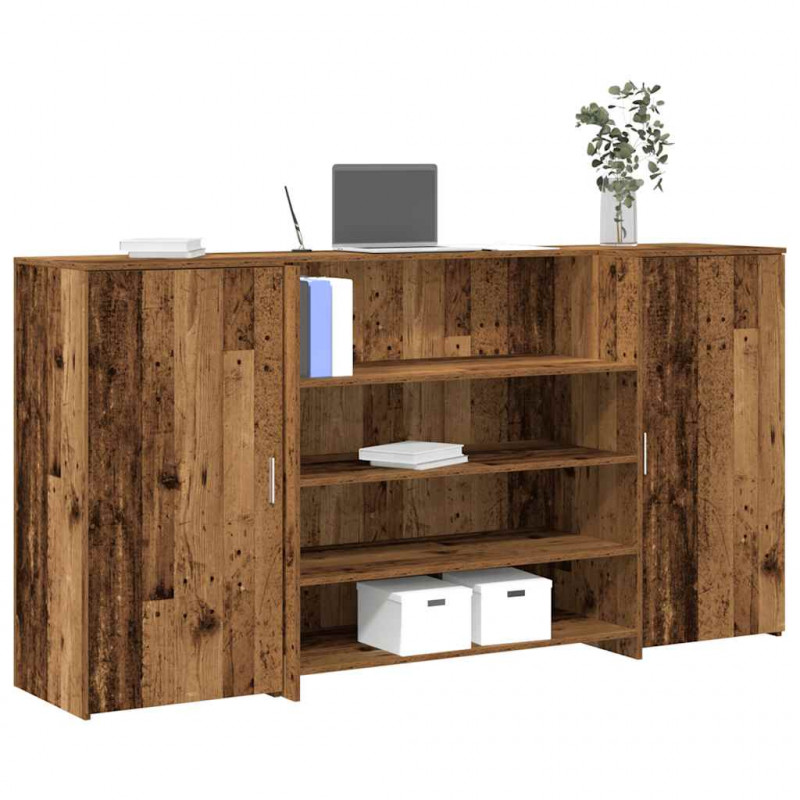 Biurko recepcyjne Stare drewno 200x50x103,5 cm Drewno klejone