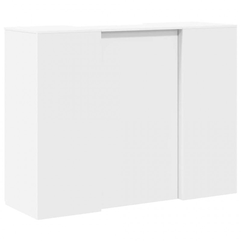 Biurko recepcyjne białe 135x50x103,5 cm Drewno klejone