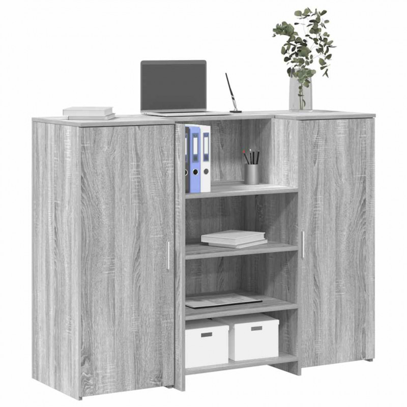 Biurko recepcyjne szare Sonoma 135x50x103,5 cm Drewno klejone