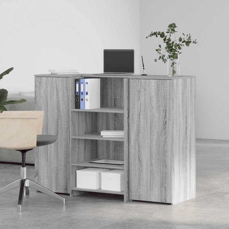 Biurko recepcyjne szare Sonoma 135x50x103,5 cm Drewno klejone