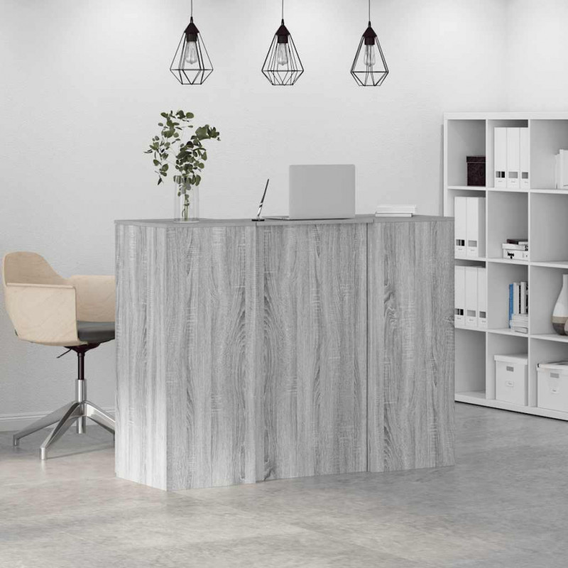 Biurko recepcyjne szare Sonoma 135x50x103,5 cm Drewno klejone
