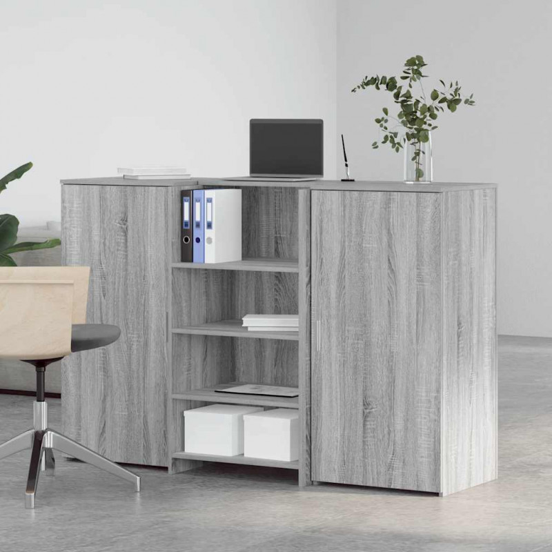 Biurko recepcyjne szare Sonoma 155x50x103,5 cm Drewno klejone