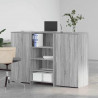 Biurko recepcyjne szare Sonoma 155x50x103,5 cm Drewno klejone