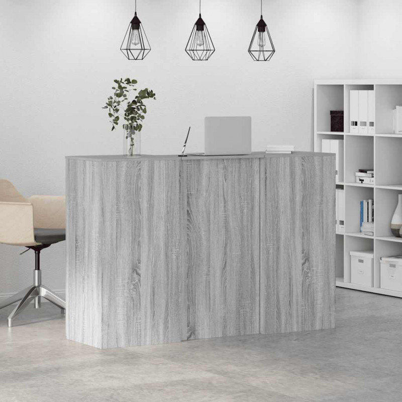 Biurko recepcyjne szare Sonoma 155x50x103,5 cm Drewno klejone