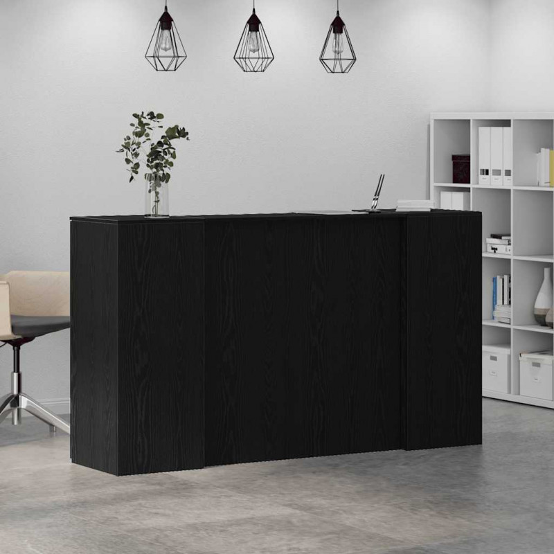 Biurko recepcyjne dąb czarny 180x50x103,5 cm Drewno konstrukcyjne