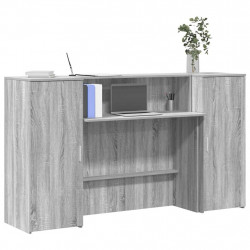 Biurko recepcyjne szare Sonoma 180x50x103,5 cm Drewno klejone