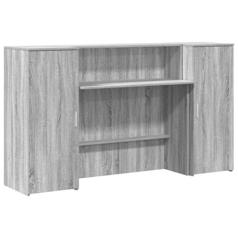 Biurko recepcyjne szare Sonoma 180x50x103,5 cm Drewno klejone