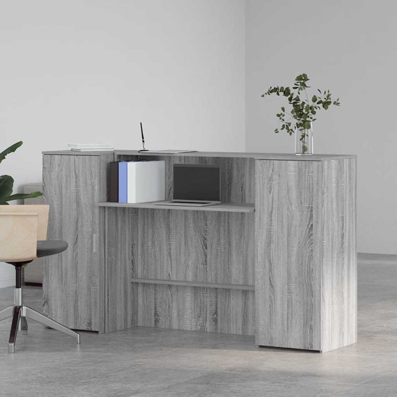 Biurko recepcyjne szare Sonoma 180x50x103,5 cm Drewno klejone