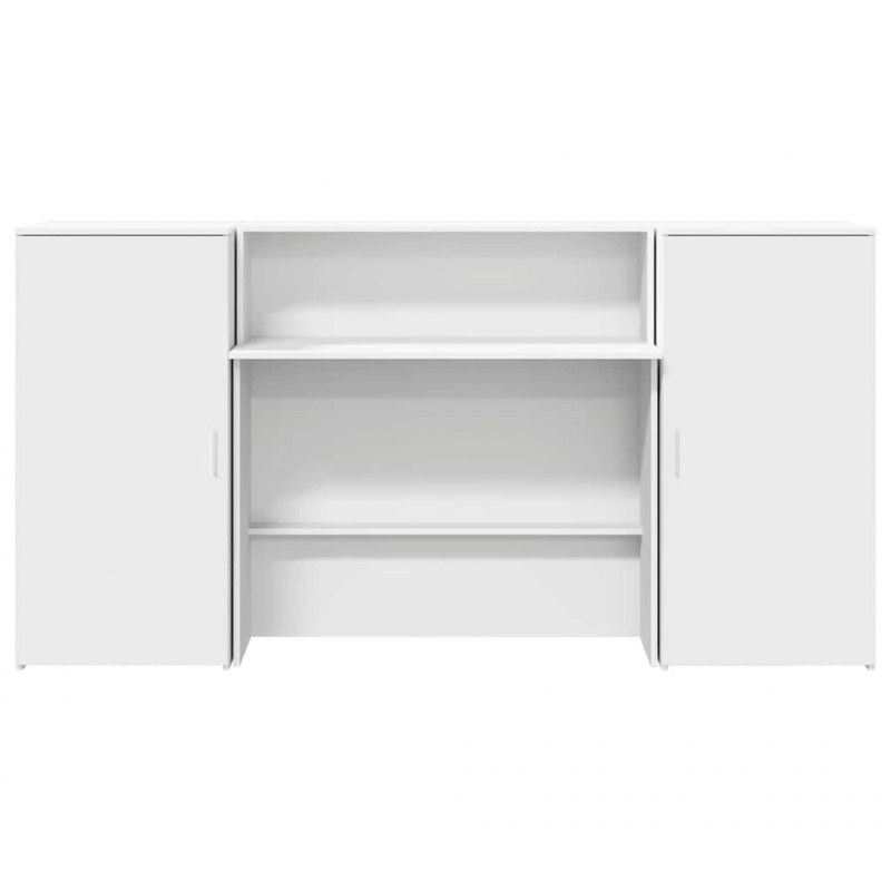 Biurko recepcyjne białe 200x50x103,5 cm Drewno klejone
