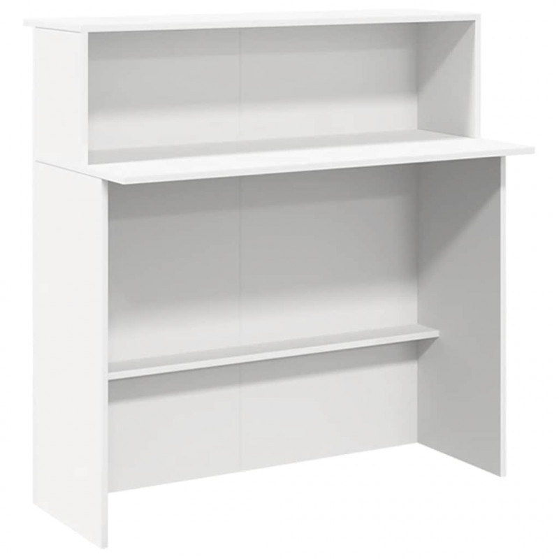 Biurko recepcyjne białe 200x50x103,5 cm Drewno klejone