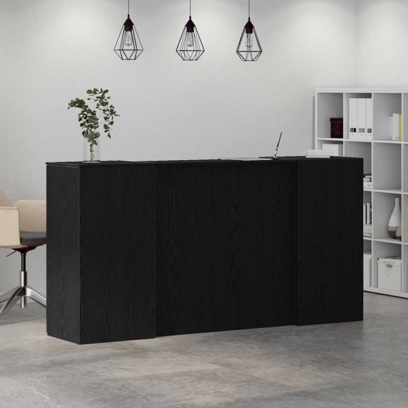 Biurko recepcyjne czarny dąb 200x50x103,5 cm drewno klejone