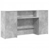 Biurko recepcyjne betonowe szare 200x50x103,5 cm drewno klejone