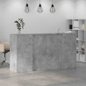 Biurko recepcyjne betonowe szare 200x50x103,5 cm drewno klejone