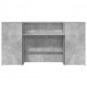 Biurko recepcyjne betonowe szare 200x50x103,5 cm drewno klejone