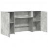 Biurko recepcyjne betonowe szare 200x50x103,5 cm drewno klejone