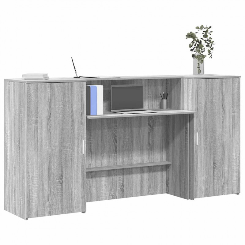 Biurko recepcyjne szare Sonoma 200x50x103,5 cm Drewno klejone