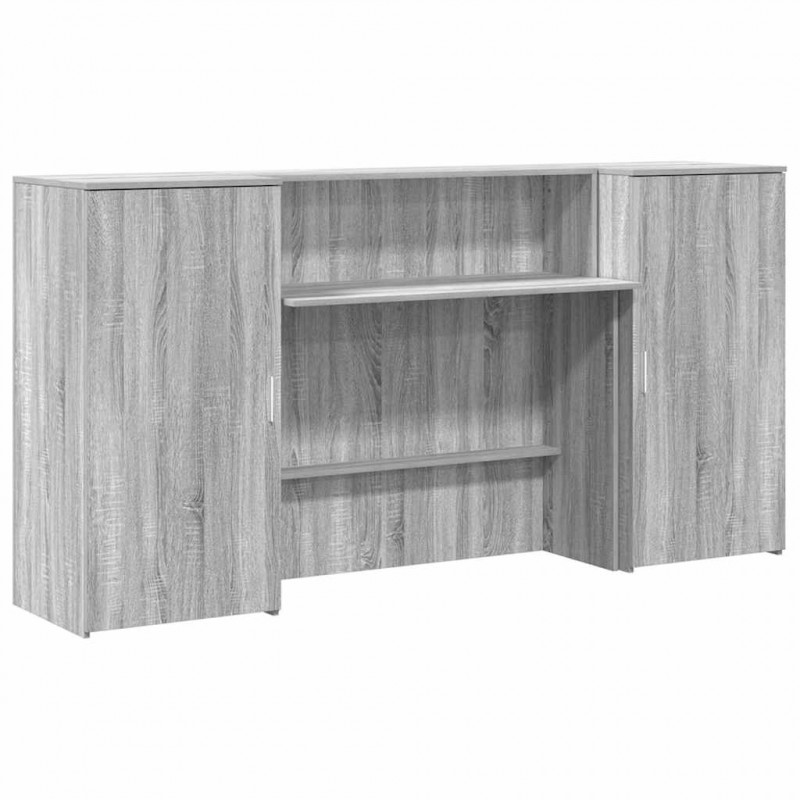 Biurko recepcyjne szare Sonoma 200x50x103,5 cm Drewno klejone